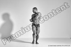 Underwear Man White Moving poses Muscular Short Brown Dynamic poses Academic